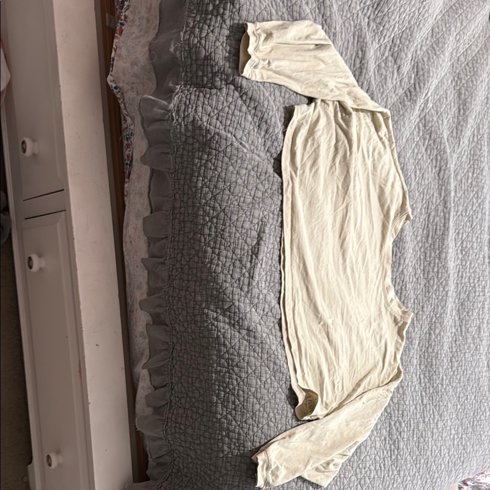 Double Zero Beige Long Sleeve Top